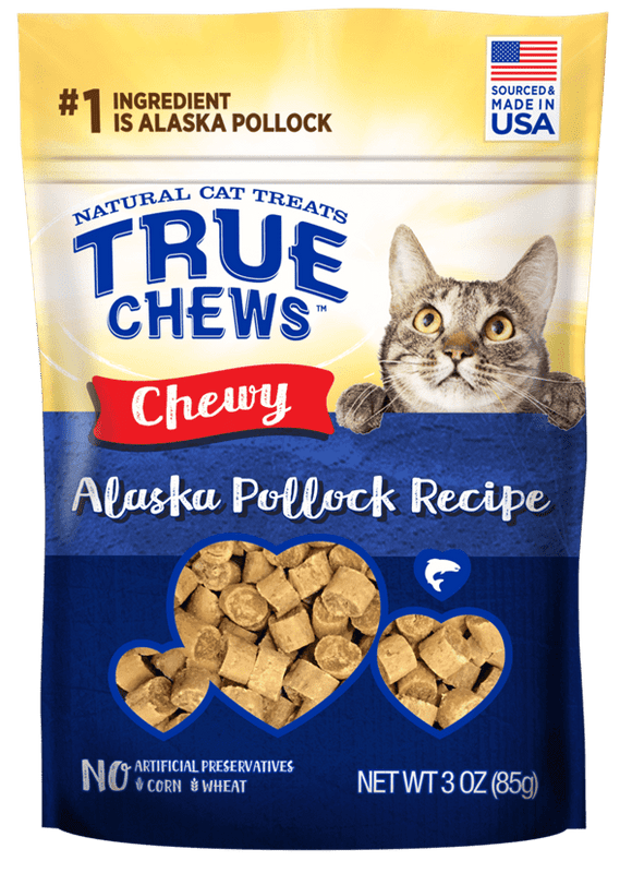 TRUE CHEWS® CHEWY ALASKA POLLOCK RECIPE CAT TREATS (3 oz)