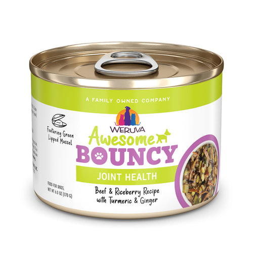Weruva Awesome Bouncy Beef & Riceberry Recipe with Turmeric & Ginger In Broth Dog Food