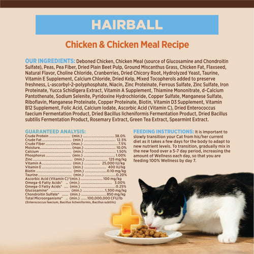 Wellness CORE+ Hairball Chicken & Chicken Meal Dry Cat Food