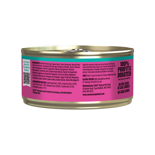 Rawz Lower Phosphorus Beef Canned Cat Food