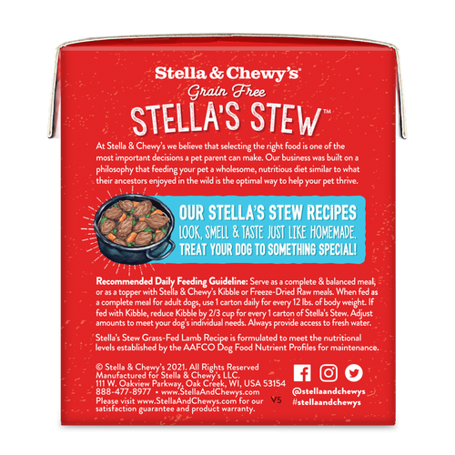 Stella & Chewy's Stella's Stew Grass Fed Lamb Recipe Food Topper for Dogs (11-oz)