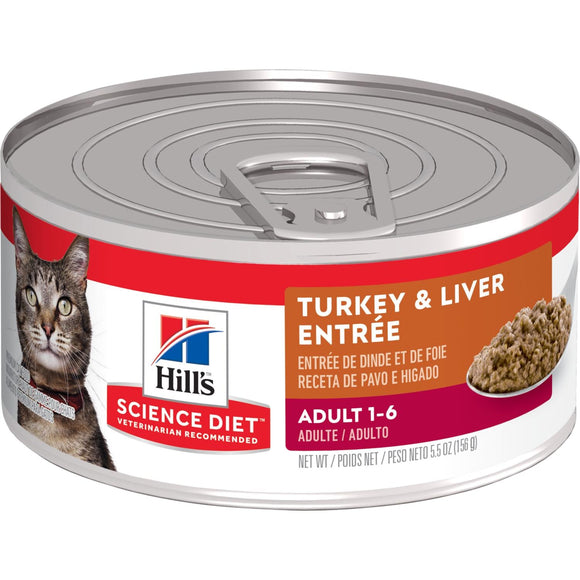 Hill's Science Diet Adult Turkey & Liver Entrée cat food (5.5 oz)