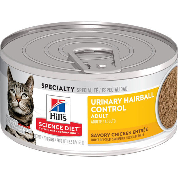 Hill's® Science Diet® Adult Urinary Hairball Control Savory Chicken Entrée Wet Cat Food (2.9 oz Case of 24)