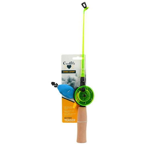 GO FISH! FISHING ROD WITH CATNIP FISH (GREEN)