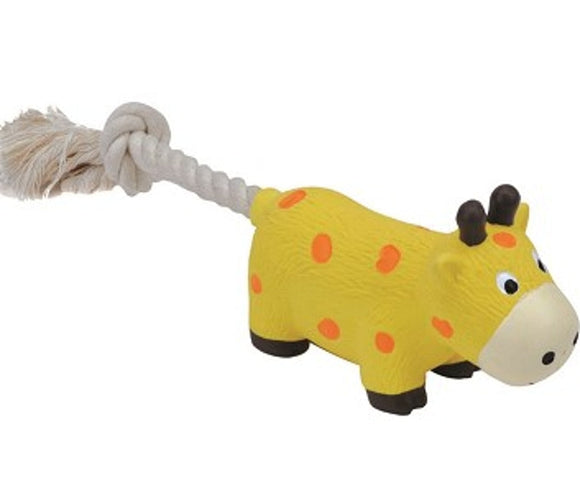 LIL PALS LATEX & ROPE COW (8 INCH, YELLOW)