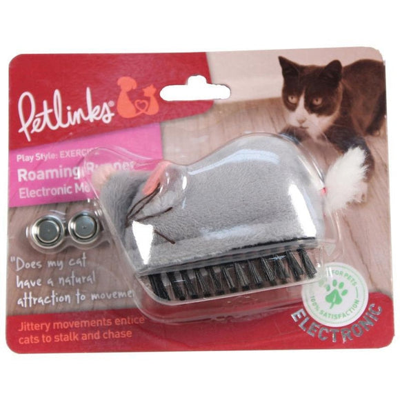 PETLINKS ROAMING RUNNER ELECTRONIC MOUSE CAT TOY (GRAY)