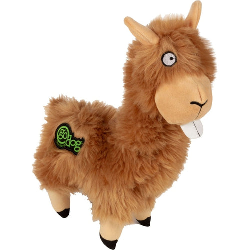 GODOG BUCK TOOTH LLAMA DURABLE PLUSH DOG TOY (LARGE, TAN)