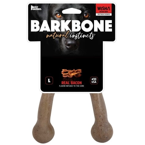 BarkBone Natural Instincts Wishbone Bacon-Infused Nylon Dog Chew (LG)