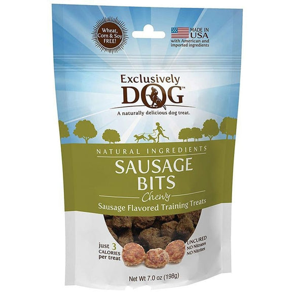 EXCLUSIVELY DOG MEAT TREATS CHEWY SAUSAGE BITS (7 oz)