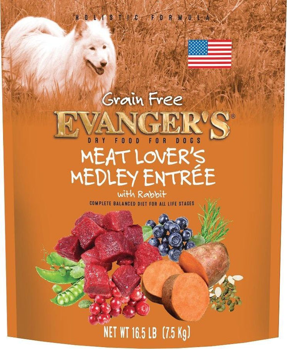 Evangers Grain Free Meat Lover's Medley with Rabbit Dry Dog Food