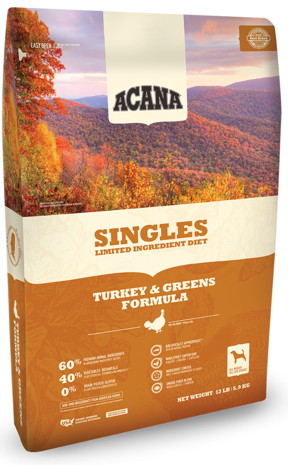 ACANA Singles Limited Ingredient Diet Grain Free Turkey & Greens Dry Dog Food