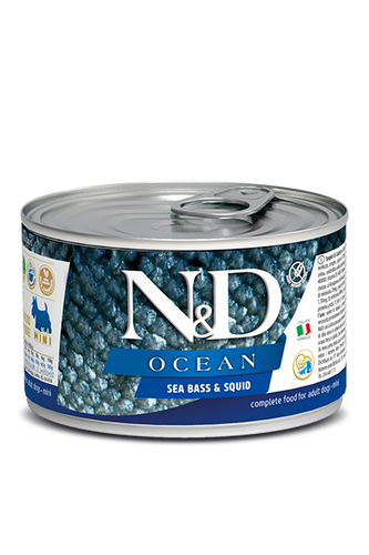 Farmina N&D Ocean Sea Bass & Squid Recipe Adult Mini Wet Dog Food