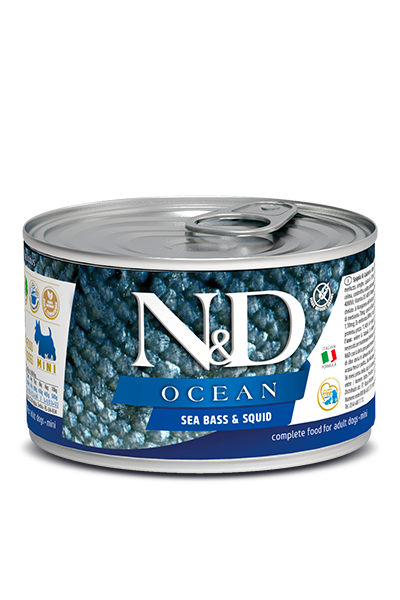 Farmina N&D Ocean Sea Bass & Squid Recipe Adult Mini Wet Dog Food