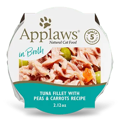 Applaws Natural Wet Cat Food Tuna Fillet with Peas & Carrots in Broth  Pot (2.12-oz single)