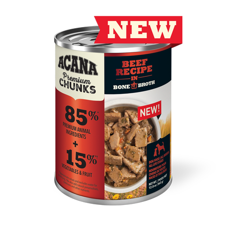 ACANA Premium Chunks, Beef Recipe in Bone Broth (12.8 Oz Single Can)