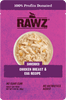 Rawz Shredded Chicken Breast & Egg Cat Wet Food Recipe (2.46 oz. Pouches)