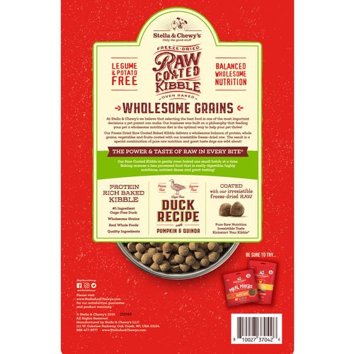 Stella & Chewy's Raw Coated Kibble With Wholesome Grains Cage Free Duck Recipe Dry Dog Food (25-lb)
