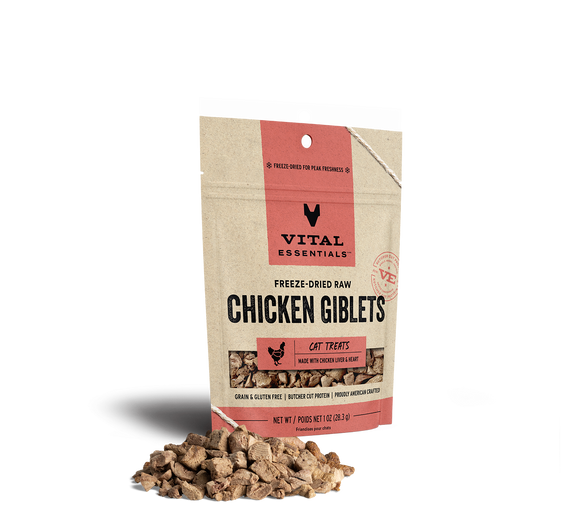 Vital Essentials Freeze Dried Raw Chicken Giblets Cat Treats (1 Oz)
