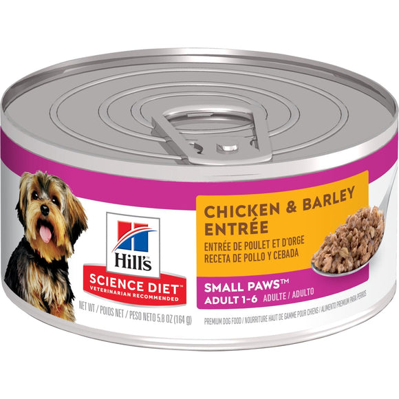 Hill's® Science Diet® Adult Small Paws™ Chicken & Barley Entrée dog food (5.8 oz)